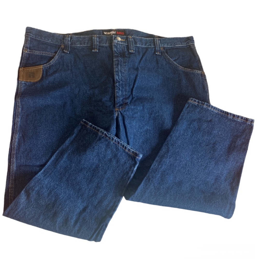 Men’s Wrangler Riggs workwear 5 pocket blue jeans 50x30